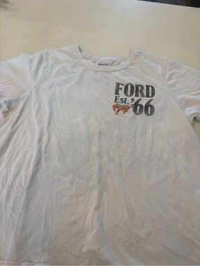 Ford White Short Sleeve Tee with Orange Accent '66 Graphic